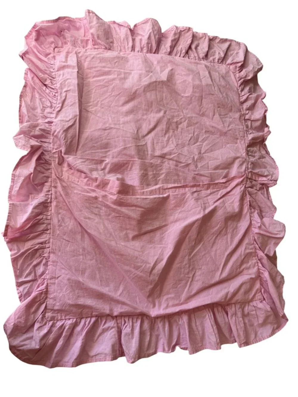 Pottery Barn Kids Pink Ruffled Pillow Sham 20x26 100% Organic Cotton